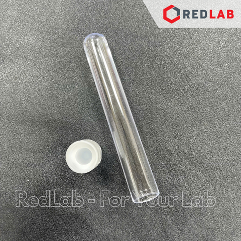 [Gói 150 cái] Ống nghiệm nhựa Khải Vân 16x100mm 10ml có Nắp Chụp (mới), không nhãn, có VAT