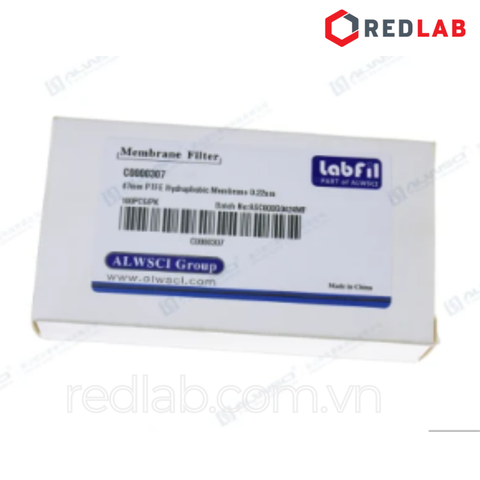 [Hộp 100 tờ] Màng lọc vi sinh PTFE kị nước / ưa nước Labfil ALWSCI membrane filter 47mm lỗ lọc 0.22um / 0 45um có VAT - redlab
