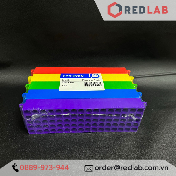 Giá đựng ống ly tâm eppendorf 1.5ml / 2ml, 80 vị trí hãng Biologix 90-8009