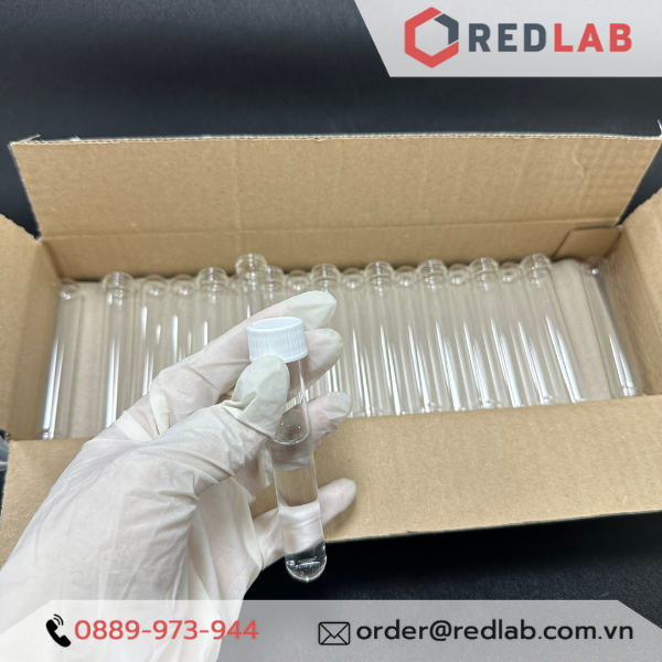 Ống nghiệm thuỷ tinh ISOLAB 16x100mm 16x160mm nắp vặn nhựa PP trắng, có VAT