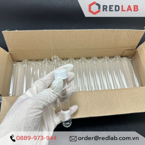 Ống nghiệm thuỷ tinh boro có nắp vặn trắng 16x100mm, 16x160mm ISOLAB - Đức-Redlab