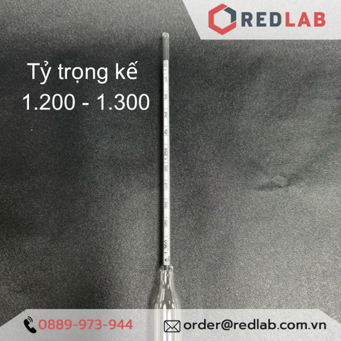 Tỷ trọng kế 1.200-1.300 : 0.001 g/ml Tp 20°C ALLA 3010FG120/20-QP hydrometer, có VAT