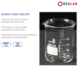 Cốc đốt thấp thành NORMAX Bồ Đào Nha 5 10 25 50 100 150 250 400 600 800 1000 2000 3000 5000 10000 ml, có VAT