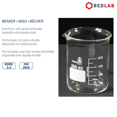 Cốc đốt thấp thành NORMAX Bồ Đào Nha 5 10 25 50 100 150 250 400 600 800 1000 2000 3000 5000 10000 ml, có VAT