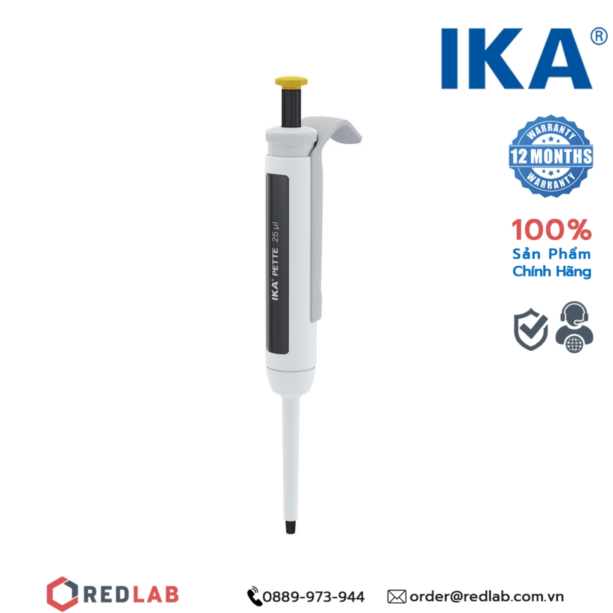 Pipet đơn kênh – Micropipet IKA Fix (Cố định thể tích) 25 µL | 0020011222