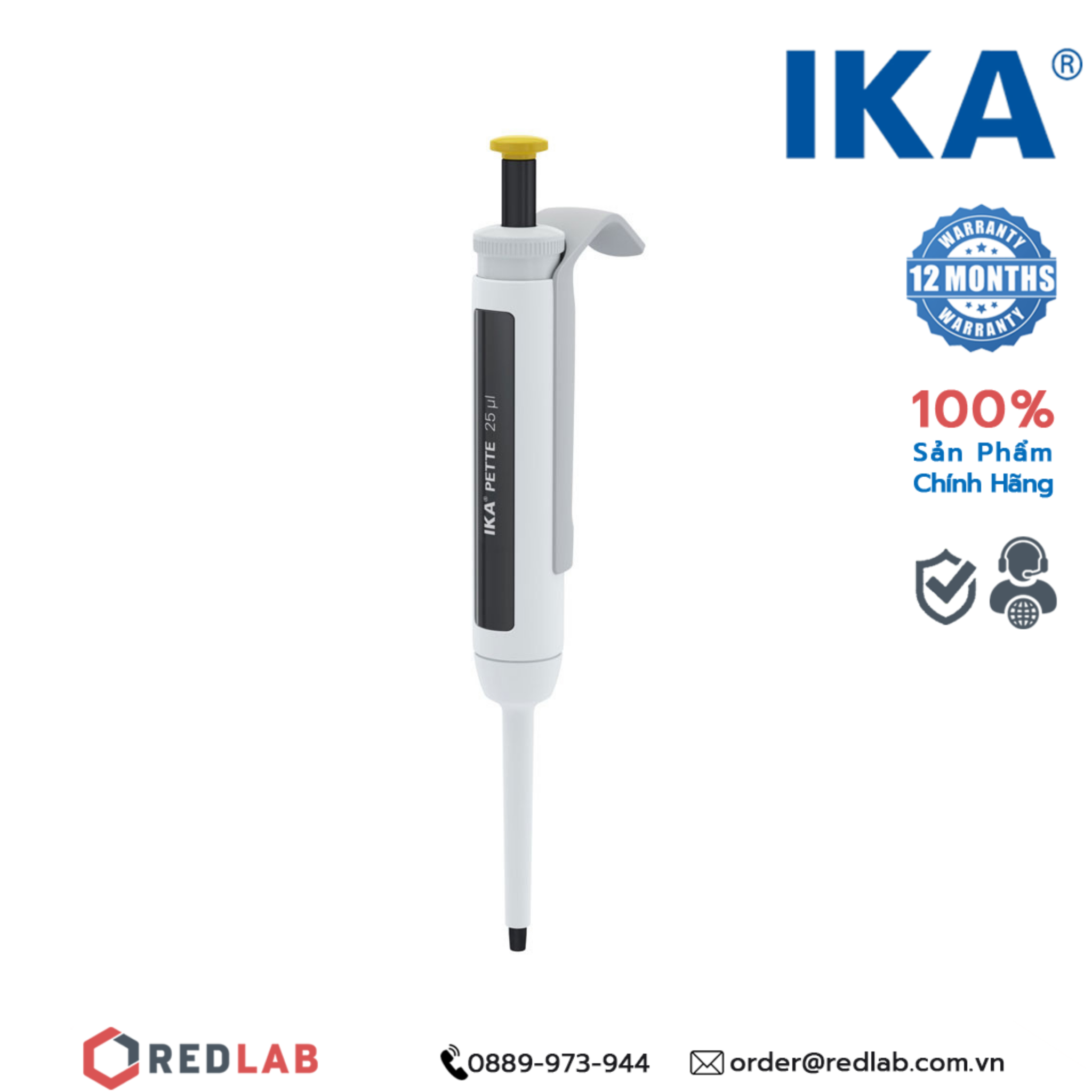  Pipet đơn kênh - Micropipet IKA Fix (Cố định thể tích) 25 µL | 0020011222 