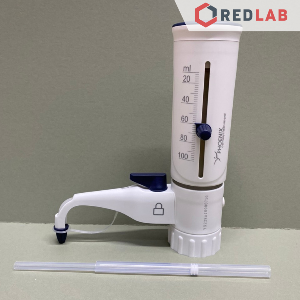 Dispenser mate pro PHOENIX Instrument 0.5-5, 1-10, 2.5-25, 5-50, 10-100 ml hấp tiệt trùng 121°C, kháng hóa chất, có VAT