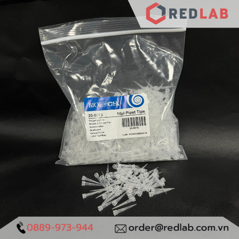 Microtips (đầu típ - côn) trắng 10μl, hãng Biologix code 20-0010 - Redlab
