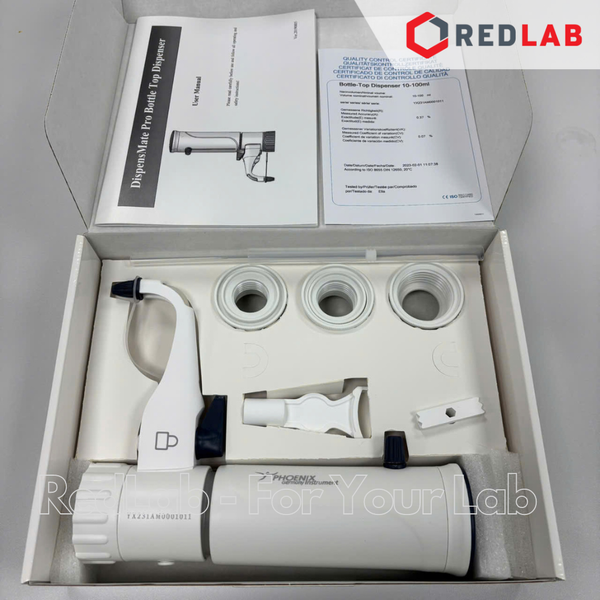 Dispenser mate pro PHOENIX Instrument 0.5-5, 1-10, 2.5-25, 5-50, 10-100 ml hấp tiệt trùng 121°C, kháng hóa chất, có VAT