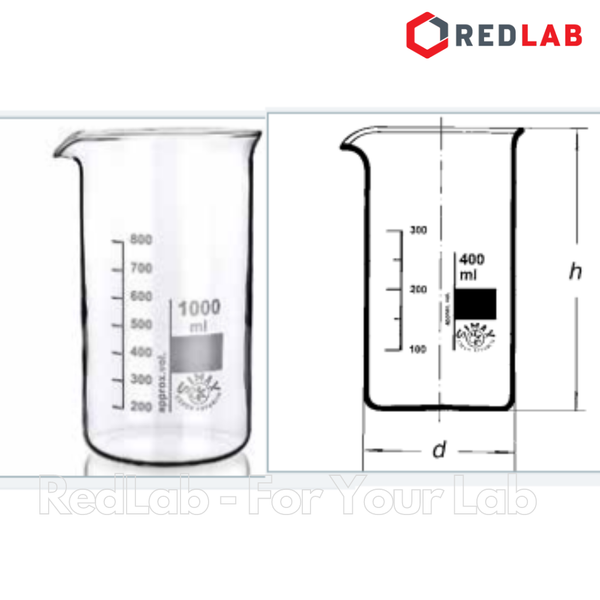 Cốc đốt thủy tinh Cao thành SIMAX Class A 50 100 150 250 400 600 800 ml, 1 2 3 5 L, beaker có mỏ chịu nhiệt, có VAT