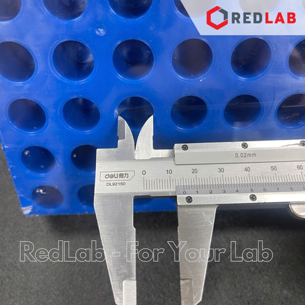 Giá đỡ 50 vị trí cho chai vial 4ml RV002 nhựa PP xanh, có VAT