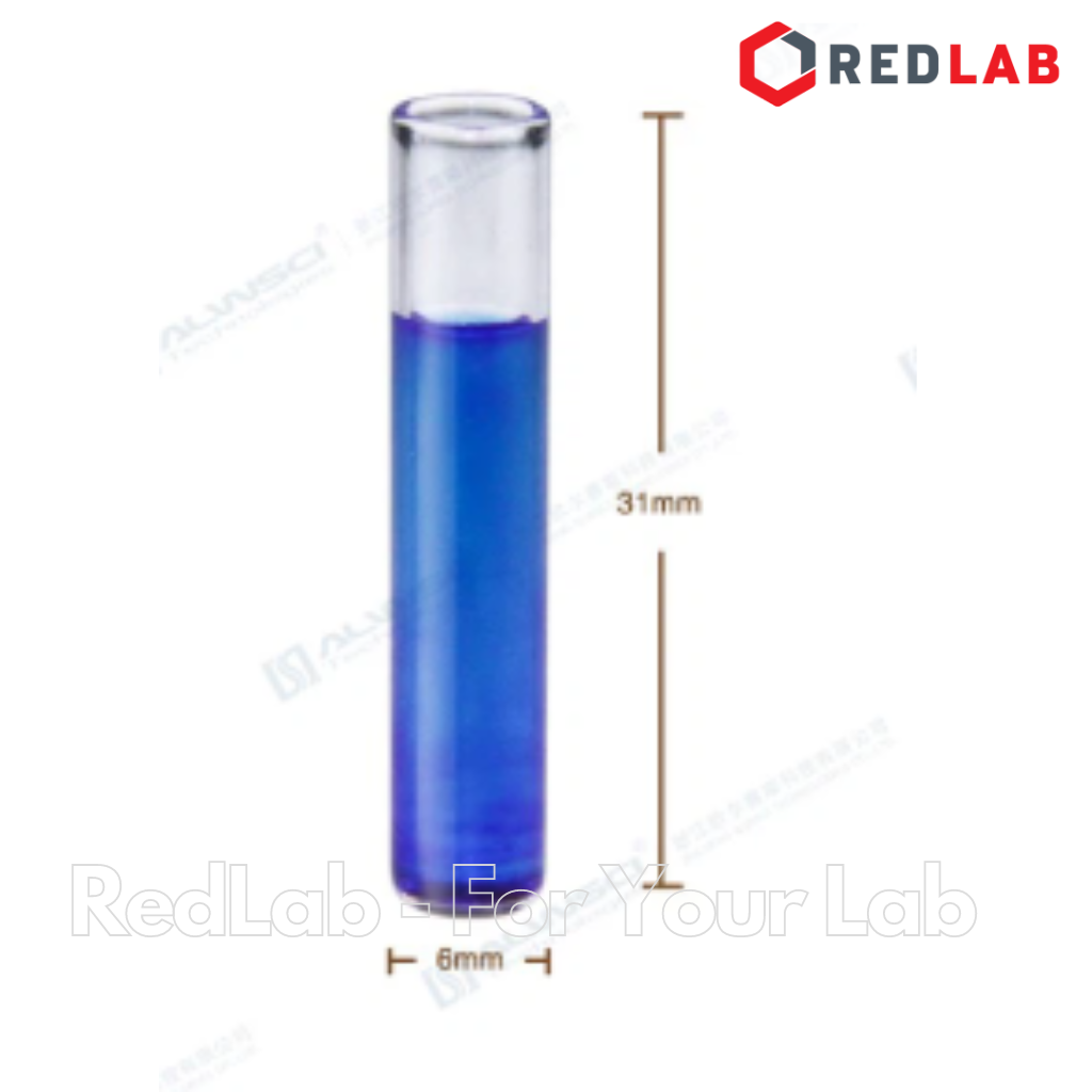 Ống micro Insert 300ul 31x6mm ALWSCI C0000073 cho vial sắc ký 9-425, trong suốt, đáy bằng, hộp 100 cái, có VAT