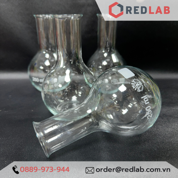 Bình cầu thủy tinh đáy bằng miệng hẹp SIMAX Class A 50 100 250 500 1000 ml, có VAT