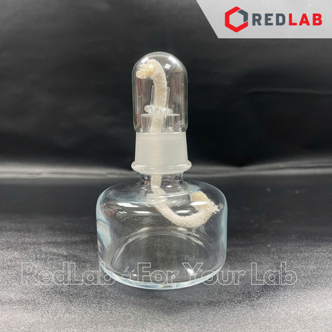 Đèn cồn thuỷ tinh SIMAX 100ml, nút đậy nhám thuỷ tinh, alcohol lamp, có VAT