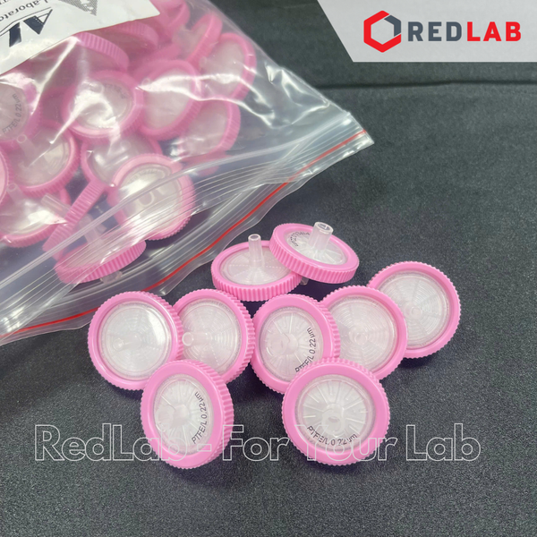 [Gói 100 cái] Đầu lọc PTFE ưa nước hydrophilic Syringe filter ALAIN 13mm / 25mm, lỗ lọc 0.22um / 0 45um, dùng cho sắc ký HPLC, có VAT