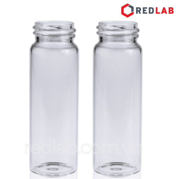 [Bộ 100 cái] ALWSCI Chai thủy tinh vial 30ML 27.5x84mm trắng / nâu + Nắp vặn kín nhựa PP 24-400 septa 1.5mm, có VAT