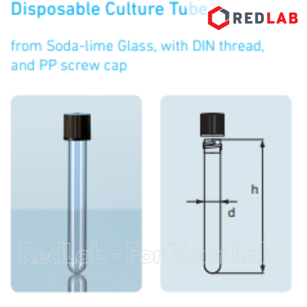 Ống nghiệm có nắp vặn nhựa PP đen DURAN 12x100 16x100 16x160 18x180 mm, seal TPE, thủy tinh soda-lime, có VAT