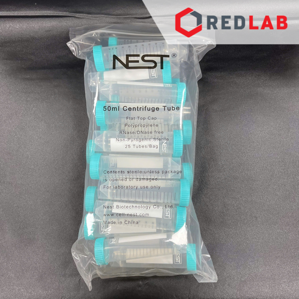 [Gói 25 cái tiệt trùng] Ống ly tâm nhựa 50ml chân tự đứng NEST 602072 nắp PE, không có RNase & DNase, pyrogenic, có VAT