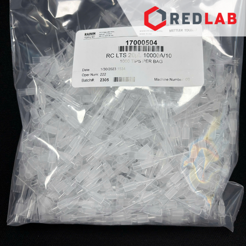 [Gói 1000 cái] Đầu tip LTS 10ul RAININ (Mettler Toledo) Mỹ RC-L10/10 (code 17000504), có VAT