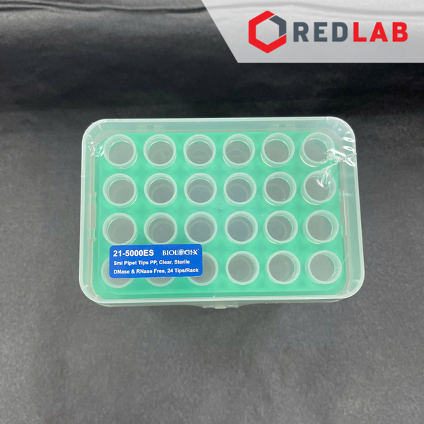 [Hộp 24 cái tiệt trùng] Microtips (đầu típ - côn) trắng 5.000ul = 5ml Biologix 21-5000ES, dạng Eppendorf, có VAT
