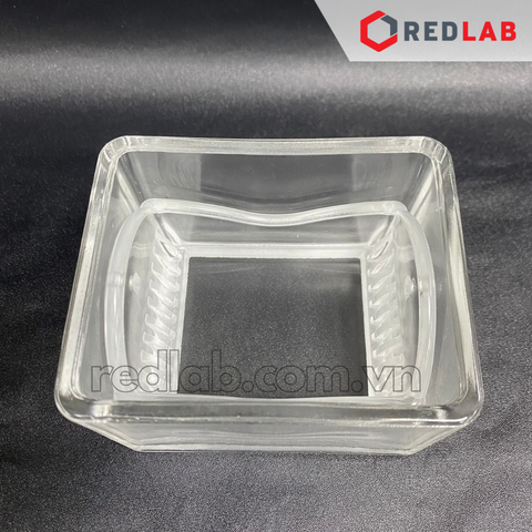 Hộp nhuộm lam kính DINLAB 4 bộ phận: Hộp nhuộm lam + nắp + khay đựng 10 vị trí + tay treo - Redlab