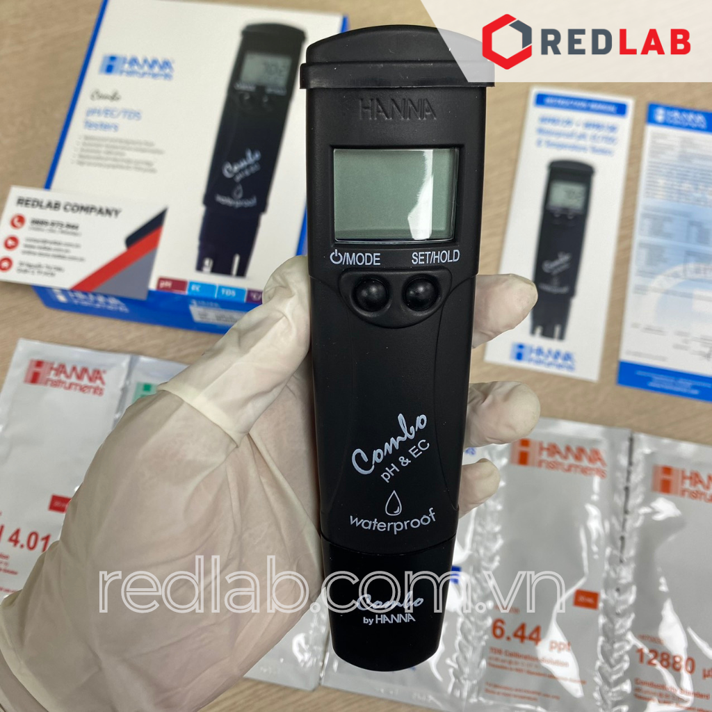 Bút đo pH/Độ dẫn/TDS/Nhiệt Độ thang cao cầm tay Hanna HI98130, giá tốt, có VAT