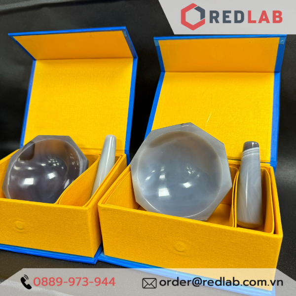 Bộ cối chày Mã não ONELAB Ø 80 100 120 mm, dùng nghiền mẫu thí nghiệm, có VAT