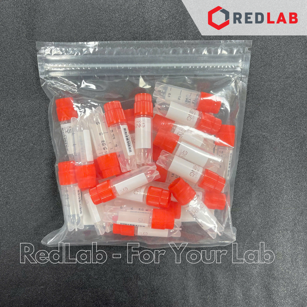 Lọ trữ lạnh BIOLOGIX 88-6201 có bar code 2.0ml, chia vạch đến 1.8ml, nắp đỏ, tiệt trùng, nhựa(25 cái/gói) -196oC, hấp 121oC (Cryoking), Chân sao, có VAT