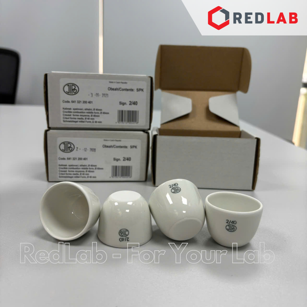 Chén nung sứ JIPO Czech 15 20 30 45 50 80 72 120 200 ml / Nắp D 30 40 45 60 70 mm, Porcelain Combustion Crucible, có VAT