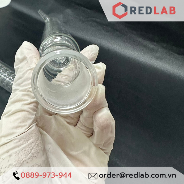 Ống sinh hàn thẳng, bóng, xoắn ONELAB 400mm, 2 cổ nhám 29/32, dùng trong thí nghiệm chưng cất, ngưng tụ, có VAT