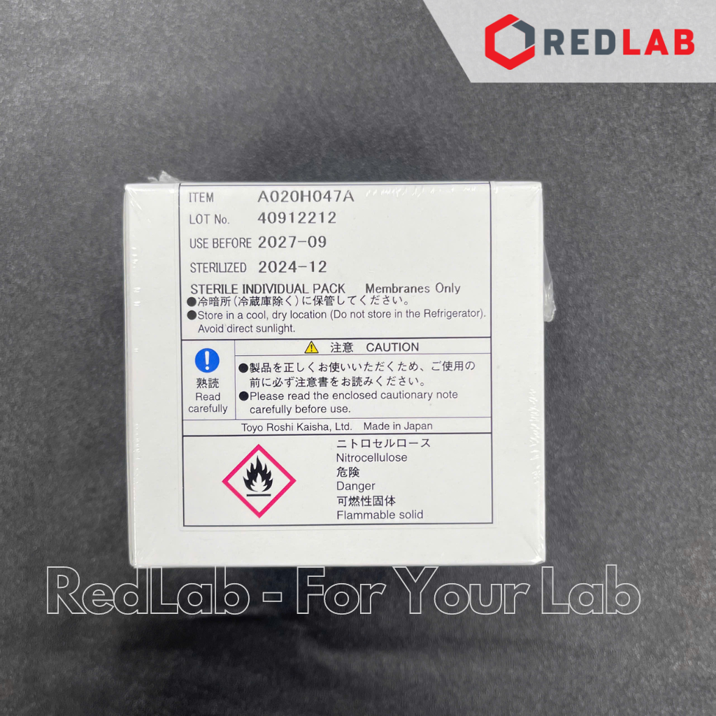 [Hộp 100 tờ] Màng lọc vi sinh MCE Ø 47mm 0.2um ADVANTEC A020H047A kẻ sọc, tiệt trùng từng tờ, có VAT