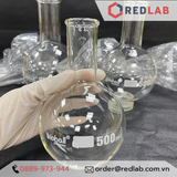 Bình cầu đáy tròn cổ trơn BIOHALL 50 100 250 500 ml 1L 2L 3L 5L 10L 20L, mark trắng, có VAT