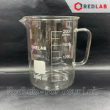 Cốc đốt thuỷ tinh có tay cầm ONELAB 250 500 1000 2000 ml, beaker thí nghiệm có quai chịu nhiệt, có VAT