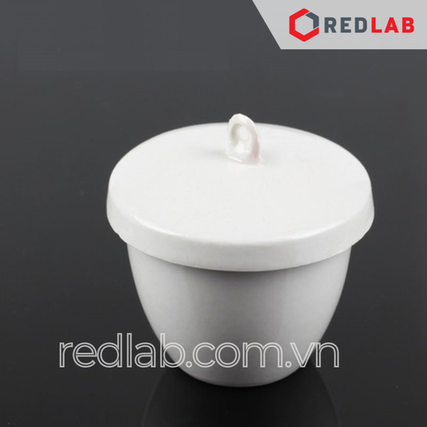 Chén nung sứ JIPO Czech 15 20 30 45 50 80 72 120 200 ml / Nắp D 30 40 45 60 70 mm, Porcelain Combustion Crucible, có VAT