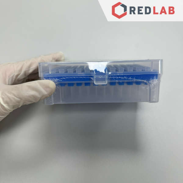 (Giá tốt) Hộp microtips (đầu típ col) cho micropipet 10µl hãng PT, gồm giá đựng (tiệt trùng hộp 96 cái), có VAT