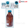 Chai trung tính nâu ISOLAB 100 250 500 1000 2000 ml nắp vặn PP xanh GL45, thủy tinh borosilicate, có VAT