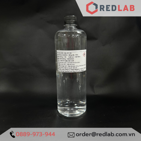 Cồn 70 độ, 90 độ, 96 độ (chai 1 lít) hãng CEMACO Việt Nam, 70% 90% 96% Ethanol, có VAT