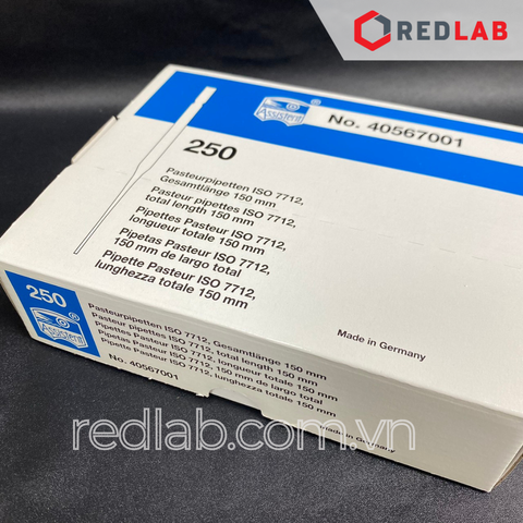 [Hộp 250 cái] Pipet paster thủy tinh 15cm ASSISTENT Đức, ống hút nhỏ giọt 150mm (2ml) trong lab thí nghiệm, có VAT - Redlab