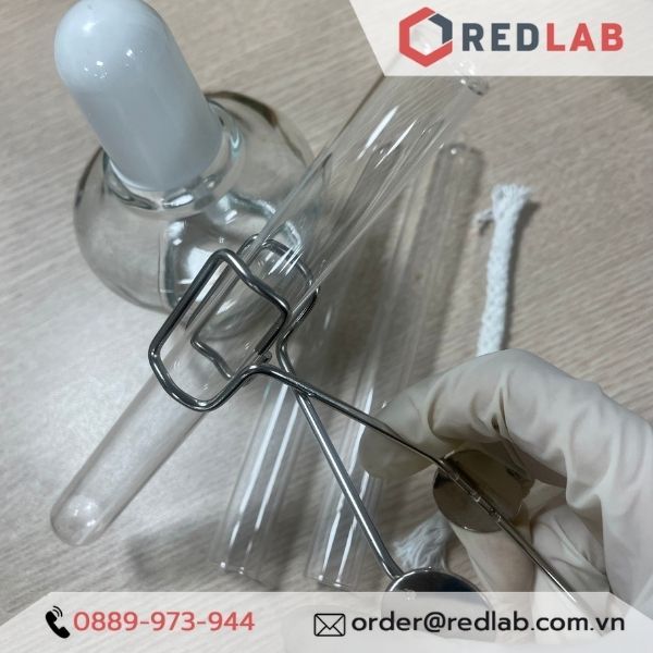 Bộ đun ống nghiệm, gồm 3 ống nghiệm, kẹp ống nghiệm, đèn cồn, tim đèn dự phòng | thí nghiệm trường học
