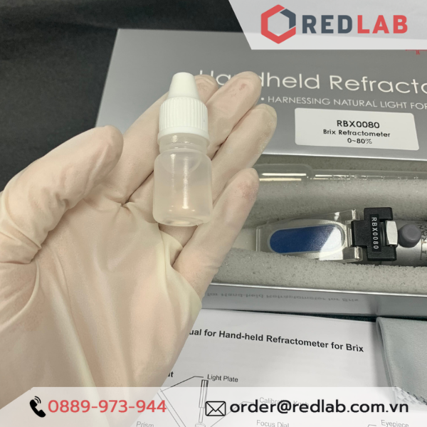 Khúc xạ kế đo độ ngọt 0 - 80% Brix Trans Instruments - Singapore RBX0080 đo độ đường dung dịch, trái cây, có VAT