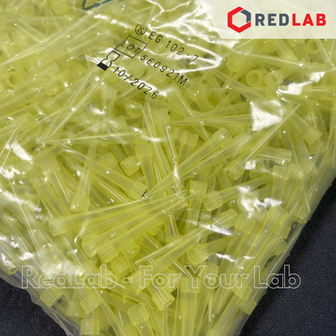 [Gói 1000 cái] Đầu tip vàng 200ul có khía APTACA 1202/E, nhựa PP, có thể hấp autoclave, có VAT
