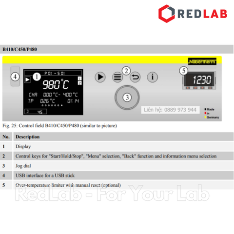 BỘ ĐIỀU KHIỂN NHIỆT ĐỘ B410 – CONTROLLER B410 – LÒ NUNG NABERTHERM, GiÁ TỐT, CÓ VAT