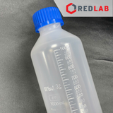 Chai nhựa PP trắng miệng rộng WISD 100 250 500 1000 2000 ml - nắp vặn xanh GL32 GL 45, chịu nhiệt, vạch nổi, có VAT