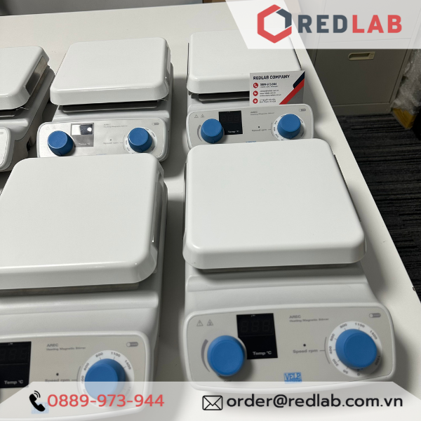 Máy khuấy từ gia nhiệt AREC (F20500551) hãng VELP - Ý, max 1500 vòng/phút 550°C 15 lít (H2O), có VAT