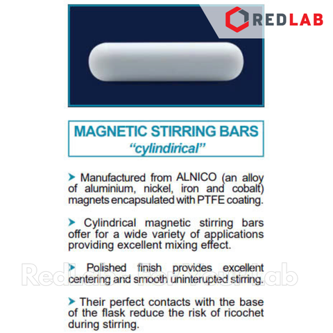 Thanh khuấy từ - cá từ ISOLAB 10 15 20 25 30 35 40 45 50 60 70 80 mm, lõi ALNICO bọc PTFE dùng cho máy khuấy, có VAT