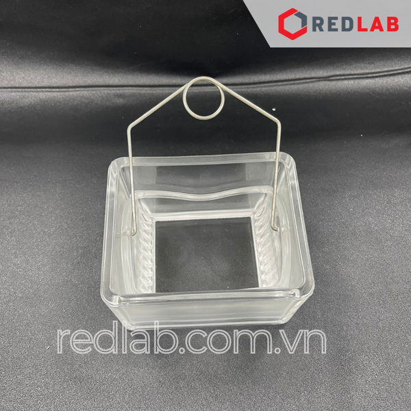 Hộp nhuộm lam kính MARIENFELD Đức 4 bộ phận: Hộp + nắp + khay 10 vị trí + tay cầm, có bán lẻ, có VAT