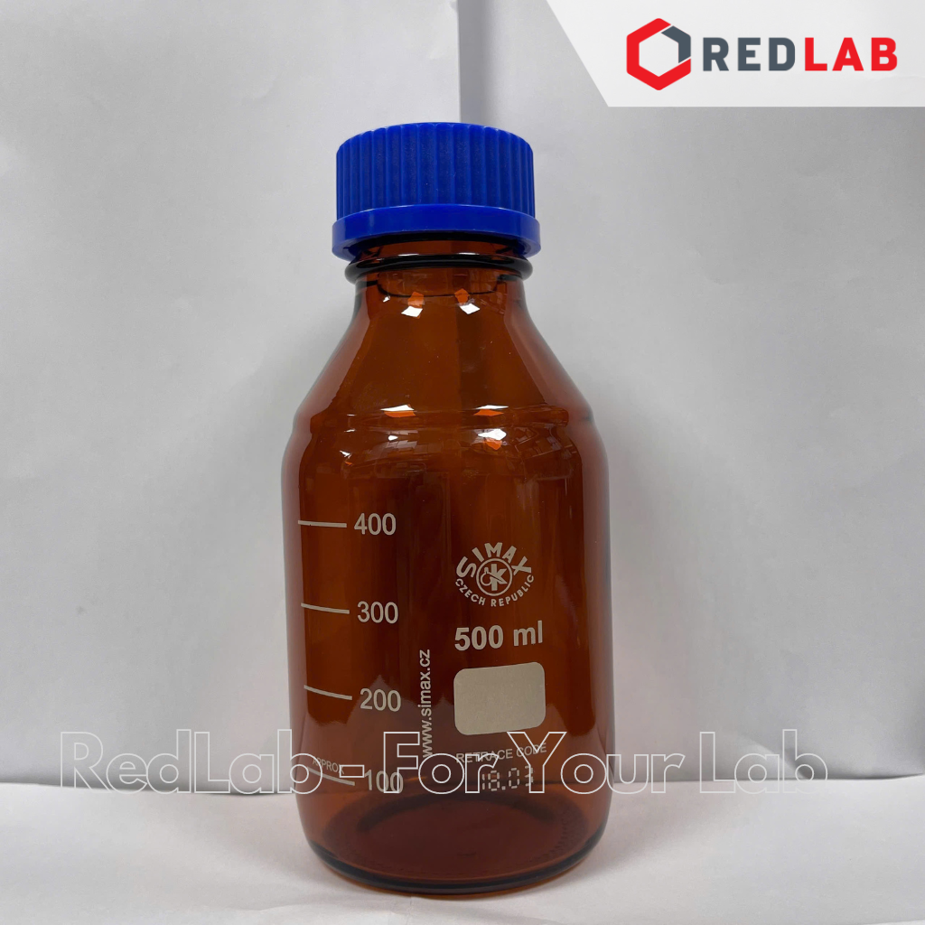 Chai trung tính Nâu SIMAX Class A 50 100 150 250 500 ml, 1 2 5 10 L nắp vặn PP xanh GL 32 45, có VAT