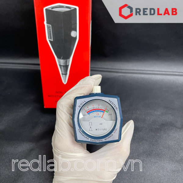 Máy đo pH và độ ẩm đất Takemura DM15 khoảng đo 3-8 pH, độ ẩm 10-80%, không dùng điện, có VAT