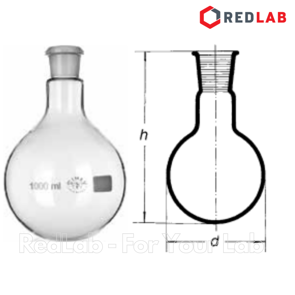Bình cầu đáy tròn 1 cổ nhám SIMAX Class A 50 100 250 500 1000 4000 ml – 29/32 45/40, có VAT