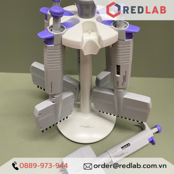 Giá đỡ Micropipette tròn 6 vị trí PHOENIX Instrument, pipette round stand treo micropipet đơn kênh / đa kênh, có VAT